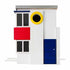 Talomallinen ruokinta ja linnunpönttö, De Stijl tyylin mukaan WG1124 - lentoaukko 32mm